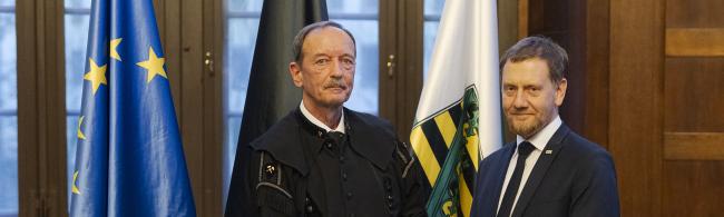 Prof. Drebenstedt und Ministerpräsident Kretschmar
