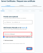 Serverdomain eingeben